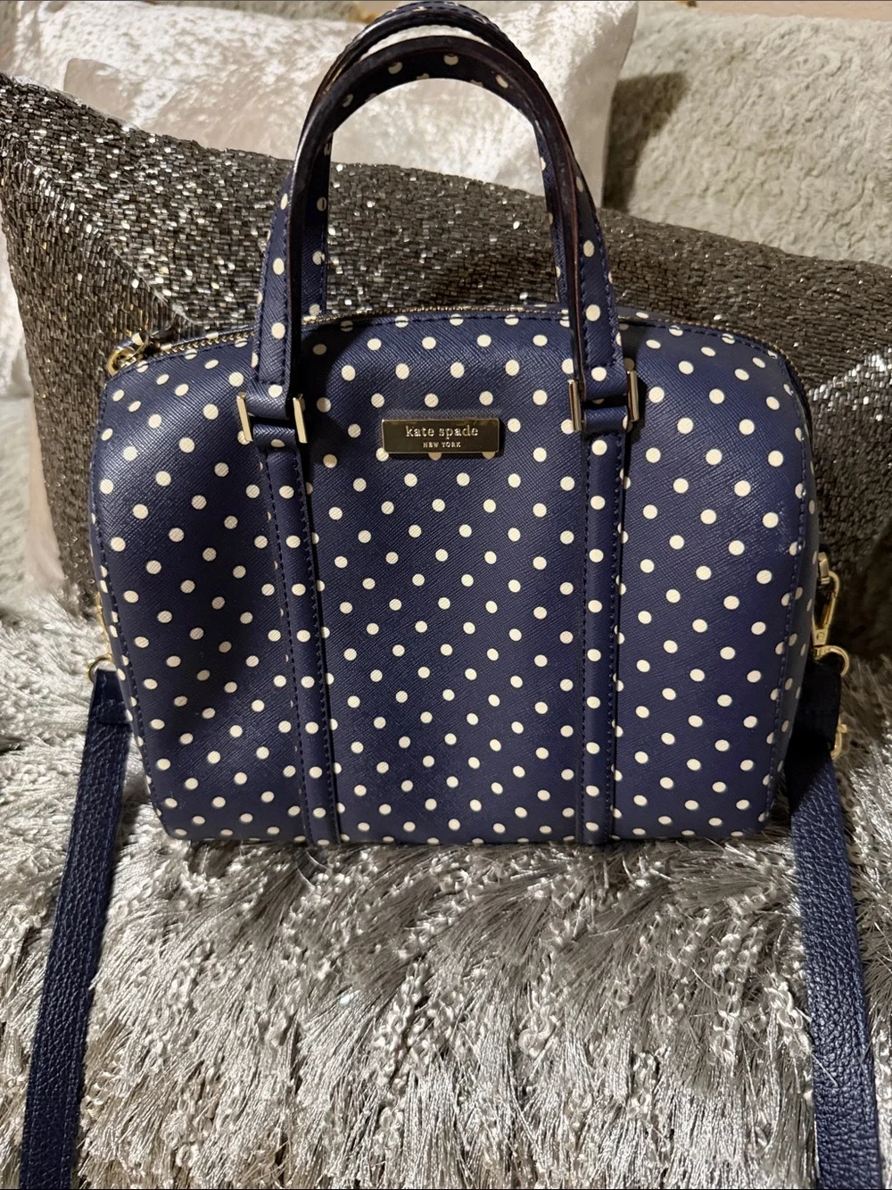 Kate Spade New York Grant Street Mini Cassie satchel in French Navy